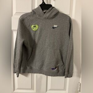 Nike Gray Hoodie with Iconic Patches